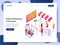 Landing page template of Digital Marketing Consultant Isometric Illustration Concept. Modern design concept of web page design for