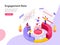 Landing page template of Engagement Rate Isometric Illustration Concept. Isometric flat design concept of web page design for