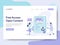 Landing page template of Free Access and Open Content Illustration Concept. Isometric flat design concept of web page design for