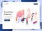 Landing page template of Front End Engineer Isometric Illustration Concept. Modern design concept of web page design for website
