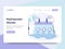 Landing page template of Hydropower Energy Illustration Concept. Isometric flat design concept of web page design for website and