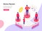 Landing page template of Niche Market Isometric Illustration Concept. Isometric flat design concept of web page design for website