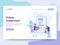 Landing page template of Online Copyright and Trademark Illustration Concept. Isometric flat design concept of web page design for