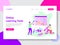 Landing page template of Online Learning Tools Illustration Concept. Modern flat design concept of web page design