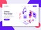 Landing page template of Online Pre Order Illustration Concept. Isometric flat design concept of web page design for website and