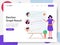 Landing page template of Politics Election Graph Result Illustration Concept. Modern design concept of web page design for website