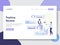 Landing page template of Positive Review Illustration Concept. Modern flat design concept of web page design for website and