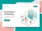 Landing page template of Presentation Technology Illustration Concept. Isometric design concept of web page design for website and