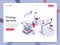 Landing page template of Printing Service Illustration Concept. Isometric design concept of web page design for website and mobile
