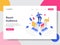 Landing page template of Reach Social Media Audience Illustration Concept. Isometric flat design concept of web page design for