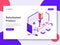 Landing page template of Refurbished Product Illustration Concept. Isometric flat design concept of web page design for website