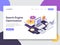 Landing page template of Search Engine Optimization Illustration Concept. Isometric flat design concept of web page design for