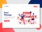 Landing page template of Send Message Concept. Modern flat design concept of web page design for website and mobile website.Vector