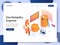 Landing page template of Site Reliability Engineer Isometric Illustration Concept. Modern design concept of web page design for