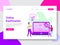 Landing page template of Student Online Examination Illustration Concept. Modern flat design concept of web page design for