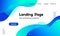 Landing page template. Vector abstract liquid fluid blue background. Corporate business website header