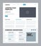 Landing page template. Website blog news company articles wireframe web site structure responsive benefits conception