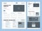 Landing page template. Website layout design elements footer header menu navigation wireframe for internet pages vector