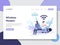 Landing page template of Wireless Modem Illustration Concept. Modern flat design concept of web page design for website and mobile