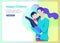 Landing page templates happy family, travel and psychotherapy, family health care, goods entertainment for mother father