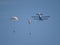 The landing parachute from an airplane An-2