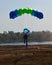 Landing parachutist