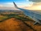 Landing on Rodez Airport France beautiful colors autumn clear sky RyanAir airline