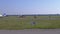 Landing of a Small Trainer Aircraft, Propeller Airplane on Runway of Airfield