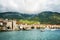 Landing stage in Adriatic, marine, seascape. Traveling, yachting