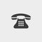 Landline phone icon in a flat design in black color. Vector illustration eps10