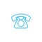 Landline phone linear icon concept. Landline phone line vector sign, symbol, illustration.