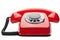 Landline red phone on a isolated white background