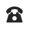 Landline retro phone icon. Vintage device for connection and communication