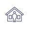 landlord, house owner line icon on white