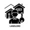 landlord icon, black vector sign with editable strokes, concept illustration