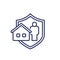 landlord insurance line icon with a house