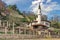 Landmark attraction in Bulgaria. Balchik Palace with the famous minaret