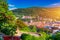 Landmark and beautiful Heidelberg town with Neckar river, Germany. Heidelberg town with the famous Karl Theodor old bridge and