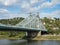 Landmark of the city of Dresden - Loschwitz Bridge Blue Wonder over the Elbe River