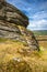 The landmark Haytor Rock in Dartmoor