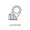 Landmark linear icon. Modern outline Landmark logo concept on wh