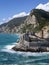 Landmark. St. Peter`s Church, Portovenere, Liguria, Italy. Vertical.