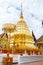 Landmarks, important tourist attractions in Chiang Mai, Phra That Doi Suthep, large golden pagoda