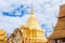 Landmarks, important tourist attractions in Chiang Mai, Phra That Doi Suthep, large golden pagoda