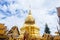 Landmarks, important tourist attractions in Chiang Mai, Phra That Doi Suthep, large golden pagoda at Thailand