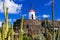 Landmarks of Lanzarote island - garden of cactus. Canary islands