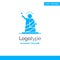 Landmarks, Liberty, Of, Statue, Usa Blue Solid Logo Template. Place for Tagline