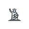 Landmarks, Liberty, Of, Statue, Usa Business Logo Template. Flat Color