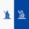 Landmarks, Liberty, Of, Statue, Usa Line and Glyph Solid icon Blue banner Line and Glyph Solid icon Blue banner