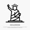 Landmarks, Liberty, Of, Statue, Usa Line Icon Vector